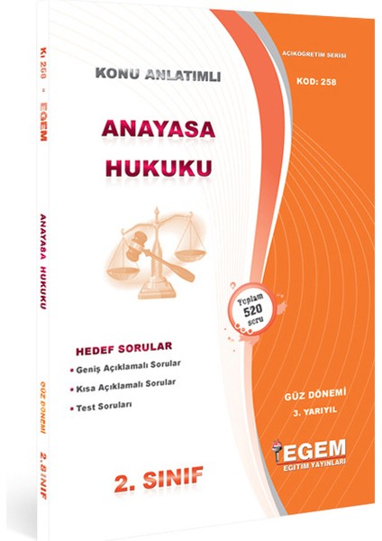 Aöf 2. Sınıf Anayasa Hukuku Güz Dönemi Konu Anlatımlı Soru Bankası
