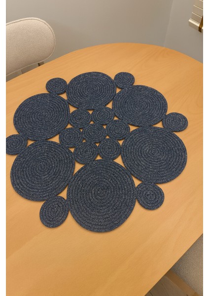 Mercury Hasır Jüt Yuvarlak Runner 65X65