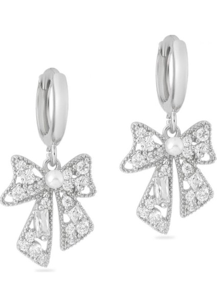 Taşlı Küpe Silver