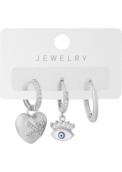 Üçlü Küpe Silver