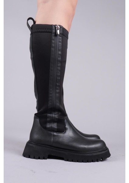 Asten Genişletilebilir Fermuarlı Strech Çizme Siyah modelleri
