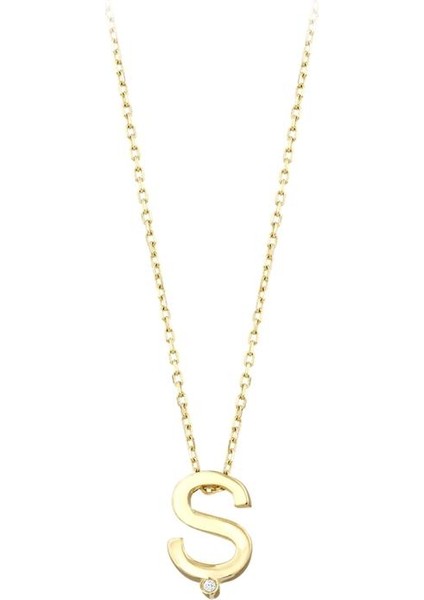 Altın Ş Harf Kolye - 14K
