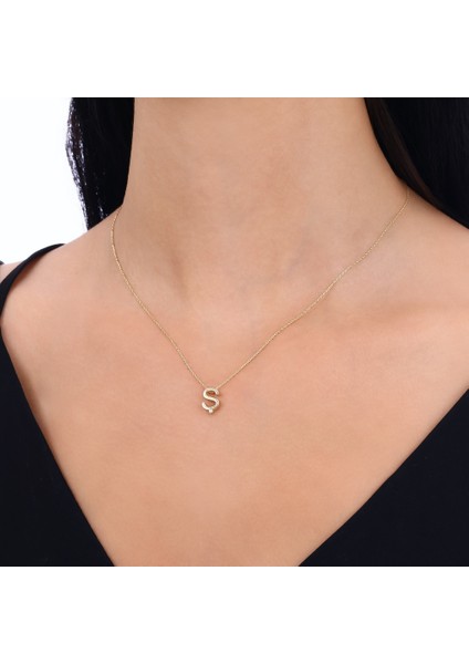 Altın Ş Harf Kolye - 14K modelleri