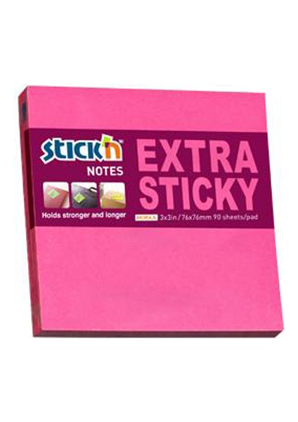 Hopax Stıckn Yapışkanlı Not Kağıdı ( 12 Adet) Extra 90 Yp 76X76 Neon Pembe 21671