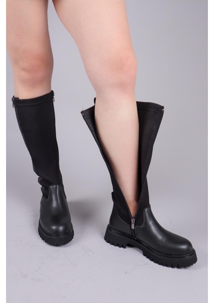 Asten Genişletilebilir Fermuarlı Strech Çizme Siyah indirimleri