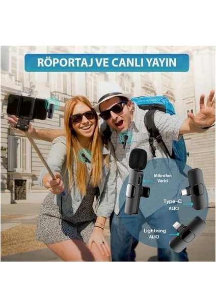 K9 Kablosuz Ikili Yaka Mikrofonu Youtube Tik Tok Vlog fırsatları