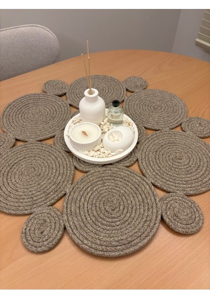 Mercury Hasır Jüt Yuvarlak Runner 65X65 fiyatları