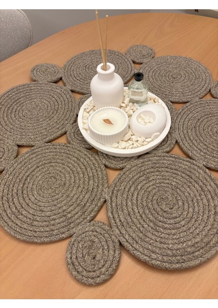 Mercury Hasır Jüt Yuvarlak Runner 65X65 fırsatları