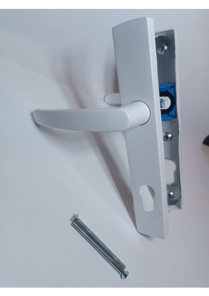 Pvc Plastik Barelli Yale Banyo Balkon ve Wc Saplamalı Vidalı Içi Metal plastik Kapı Kolu Beyaz fırsatları