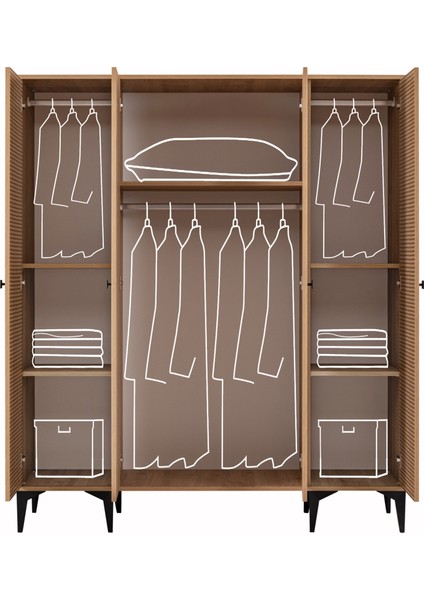 Rustik 4 Kapaklı Genç Odası Takımı