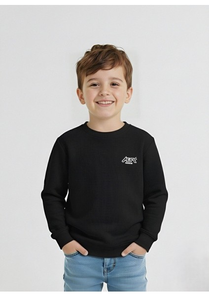 Erkek Çocuk Bisiklet Yaka Sweatshirt