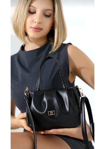 Siyah Kadın Çanta Astarlı Fermuarlı Çapraz Askılı Omuz Çantasi Küçük Boy fiyatları
