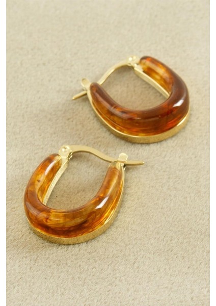 Oval Lüks Çelik Küpe