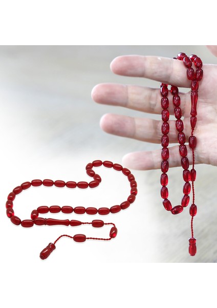 Sistemli Özel Kesim Bayrak Kırmızısı Ateş Kehribar Tesbih fiyatları