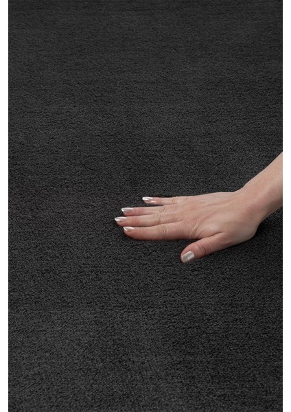 Cloudy Antrasit Örgü Saçaklı Peluş Yumuşacık Yıkanabilir Kaymaz Taban Halı Salon Oturma Odası modelleri