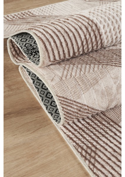 Yıkanabilir Örgü Saçak Kaymaz Tabanlı Kesme Rulo Halı Yolluk,oturma Odası,mutfak KAHVE-7027 fiyatları