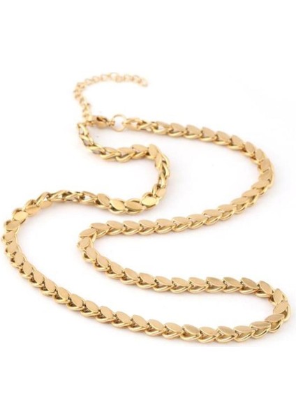 Çelik Arpa Kolye Gold 60CM