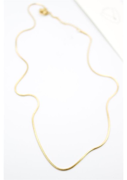 Yılan Zincir Kolye - 46CM - Altın
