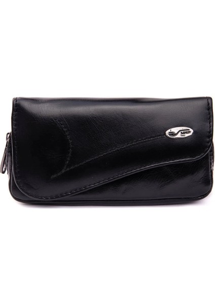 Şahin Siyah Deri Pipo Çantası 101851
