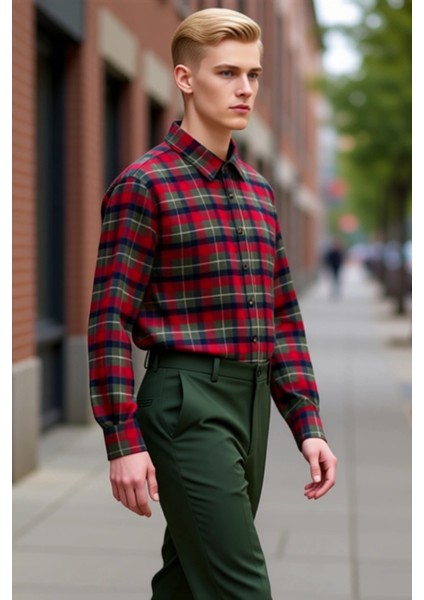 Erkek Regular Fit Ekose Flanel Gömlek Kış Sezonu Rahatlığı ve Fonksiyonel Dayanıklı Modern indirimleri