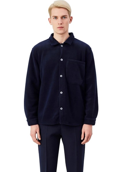 Erkek Düz Renk Polar Dokulu Uzun Kollu Gömlek Ceket Günlük Kullanım Rahatlığı Fonksiyonel Şık fiyatları