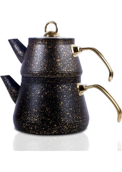 Granit Çaydanlık Metal Gold Kulplu