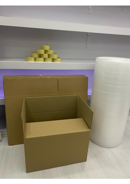 Kutu Taşınma Seti 60X40X40CM 5li Çift Oluklu Karton 1.adet Koli Bandı ve 5mt Patpat Hediyemizdir.