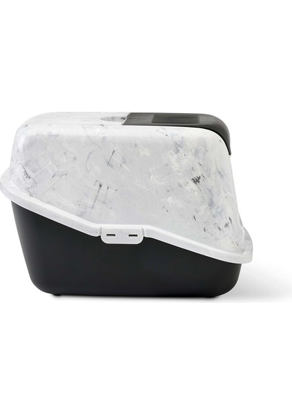 Nestor Mermer | Şık Kedi Kum Kabı – Mermer Gri Beyaz fiyatları