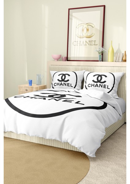 Nevresim Takımı Çift Kişilik Pamuklu Saten Kumaş 6 Parça 3D Dijital Baskı Duvet Cover Set Model No: