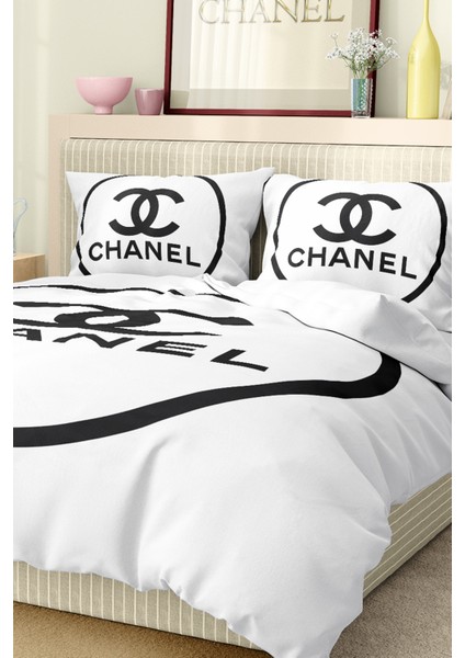 Nevresim Takımı Çift Kişilik Pamuklu Saten Kumaş 6 Parça 3D Dijital Baskı Duvet Cover Set Model No: