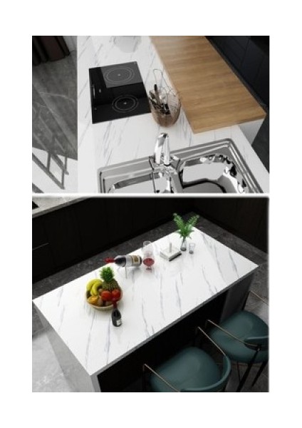 Beyaz Mermer Desenli Yapışkanlı Tezgah Folyosu (3 Mt.x 60 Cm) fiyatları