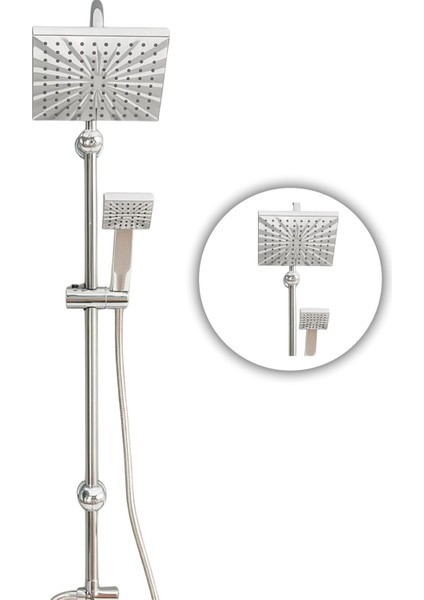 Lüks Kare Magıc Port Siyah Yağmurlama Robot Tepe Duş Seti Duş Başlığı Takımı