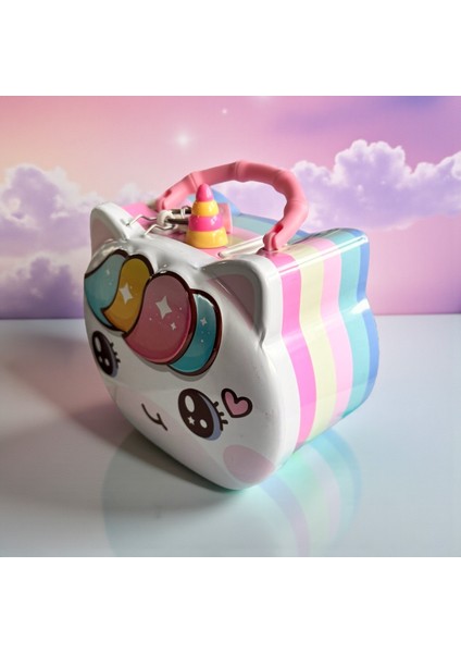 Sevimli Unicorn Metal Kumbara, Kilitli Tasarım, Çocuklar Için Dekoratif Para Kasası, Pastel Renkli Gökkuşağı Desenli fiyatları