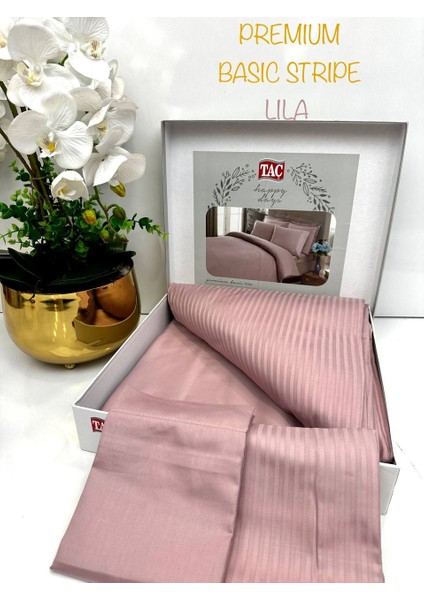 Stripe Saten Nevresim Takımı Çift Kişilik fiyatları