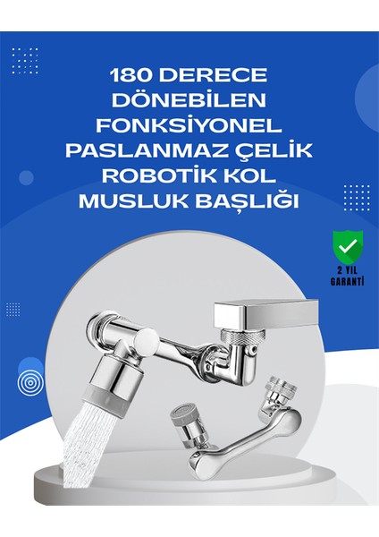 1080° Dönebilen Musluk Aparatı – Çift Su Akışı, Robotik Kol Tasarımı ve Su Tasarrufu Öze