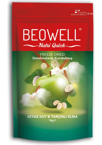 Nutri Quick – Freeze Dried Dondurularak Kurutulmuş Beyaz Dut & Tarçınlı Elma