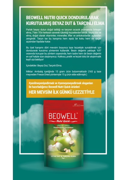 Nutri Quick – Freeze Dried Dondurularak Kurutulmuş Beyaz Dut & Tarçınlı Elma
