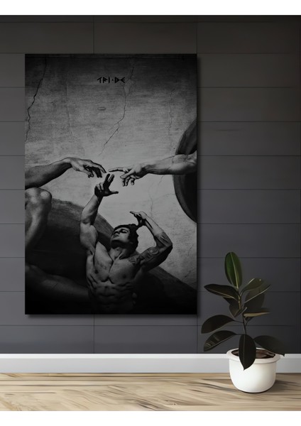 Yaratılışın Dokunuşu Klasik Sanat Yağlı Boya Görünümlü Ahşap Dekoratif Tablo Dikdörtgen Tablo