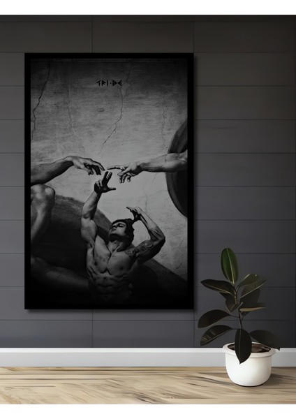 Yaratılışın Dokunuşu Klasik Sanat Yağlı Boya Görünümlü Ahşap Dekoratif Tablo Dikdörtgen Tablo fiyatları