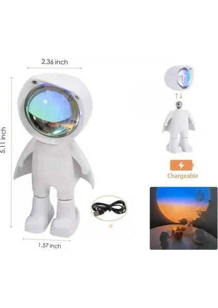 Gün Batımı Lambası Işık Arka Plan Projektör Sevimli Astronot Enerji Tasarrufl - F745K682-U85 fiyatları