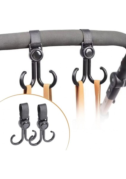 2 Adet Bebek Arabası, Motor, Bisiklet Eşya Taşıma Aparatı Plastik Kanca (4887)