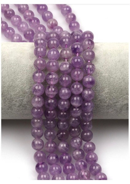 Lavanta Ametist (Aa Kalite) Doğal Taş Dizi 8 mm Yuvarlak Kesim