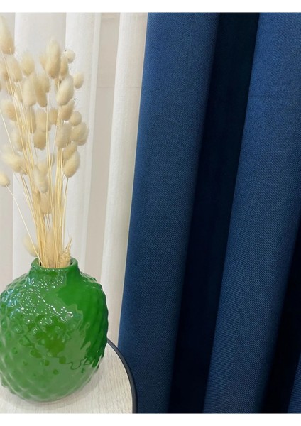 Keten Laciver Rengi 1/3 Sık Pile Kalın Tek Kanat Fon Perde