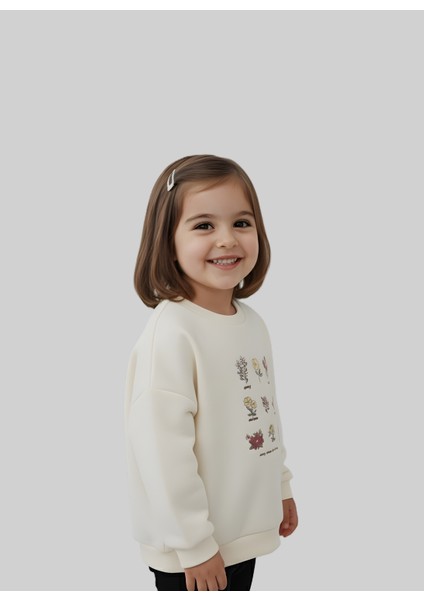 Kız Çocuk Çiçek Nakışlı Sweatshirt fiyatları