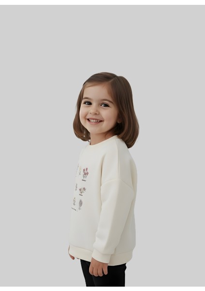 Kız Çocuk Çiçek Nakışlı Sweatshirt modelleri