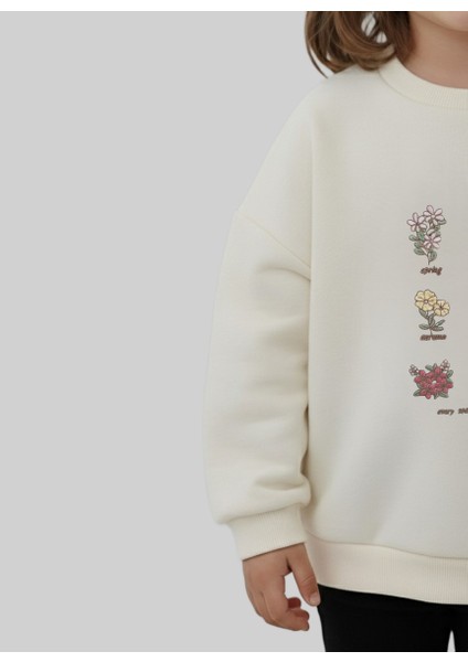 Kız Çocuk Çiçek Nakışlı Sweatshirt indirimleri