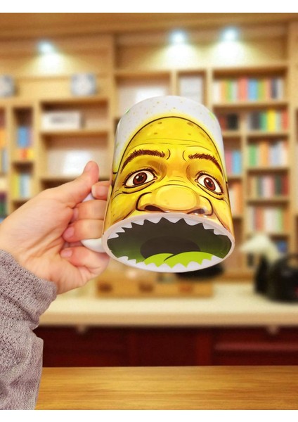 Stitch Angel Shrek Ağız Detaylı Tasarım Hediyelik Kupa Bardak