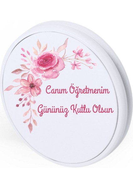 10 Adet Öğretmenler Günü Hediyelik Cep Aynası - Uv Baskılı Özel Gün Hediyesi - Ambalajlı