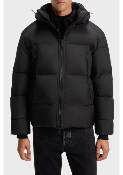 Kapitoneli Oversize Fit Çıkarılabilir Kapüşonlu Şişme Mont Erkek Mont 50543618 001