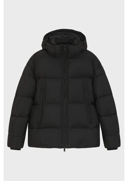 Kapitoneli Oversize Fit Çıkarılabilir Kapüşonlu Şişme Mont Erkek Mont 50543618 001